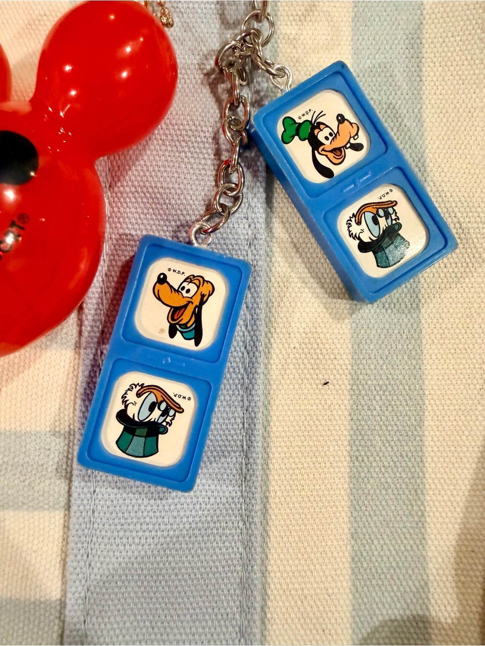 Blue Disney Domino bag Charm - Vintage Character Set